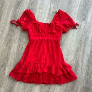 B Darlin Vibrant Red Flowy Dress